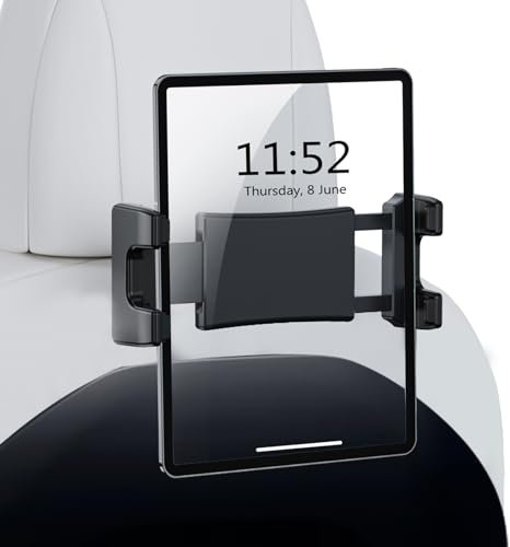 OHLPRO Tesla Tablet Holder Back Seat, iPad Holder, Headrest Tablet Mount with 360 Degree Rotation, Tesla Model 3/Y Headrest Stand for iPad Pro 12.9 Air Mini, Galaxy Tab, Fire, Switch, iPhone, 5-13
