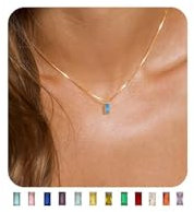 SIXDUTON Kette Damen Halskette Geburtsstein, 14K Vergoldet Wasserfest GeburtssteinKette, Geburtstags Valentinstag Schmuck Geschenk für Frauen Mädchen Mama (12-Dezember (künstlicher Tansanit))