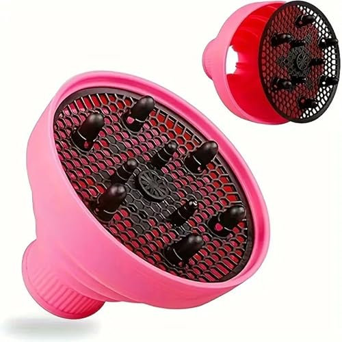 IMAXWAVE Difusor de Pelo Plegable Universal para Secador - Rosa | Mejora Rizos y Ondas Naturales, Reduce Encrespamiento y Añade Volumen | Accesorio Portátil para Cabello Rizado u Ondulado - Rosa