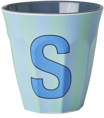 Rice Melmain Becher Medium - Buchstabe S - Kinderbecher Campingbecher Campnggeschirr Trinkbecher Melamingeschirr Bruchsicher BPA-Frei 250ml