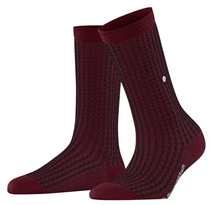Burlington Damen Socken Pepita W So Wolle gemustert 1 Paar, Rot Cranberry 8033, 36-41