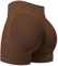 ZAAYO Damen Sport Shorts 3.6 Invisible Scrunch Butt Lifting Gym Workout Short Hoch Taille Yoga Short Nahtlose Booty Biker Shorts Tiefbraun M