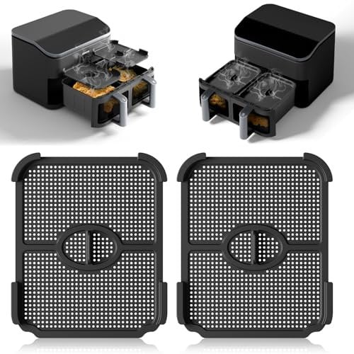 2 Pcs Grille Anti Projection pour Cosori Air Fryer 8,5L, Réutilisable Accessoires Air Fryer Moule Silicone Air Fryer,Moule Anti Eclaboussure pour Cosori Air Fryer 8,5L (nior)