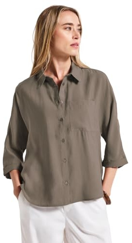 STREET ONE Damen A345798 Dolman Hemdbluse, Dark Tumbled Beige, 46