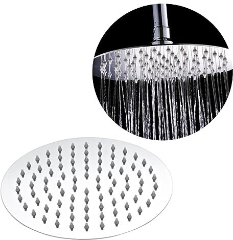DIYEAH Ducha De Techo Redondo De Cabezal De Ducha Ultrafino De Acero Inoxidable Efecto Lluvia De Alta Presión Para Baño