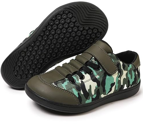 ZEPYFXIT Barnskor, pojkar, flickor, barfotaskor, barn, sneakers, skrapa, minimalistisk, andas, breda, nakna fötter, lätta halkfria, Svart grön, 29 EU Large