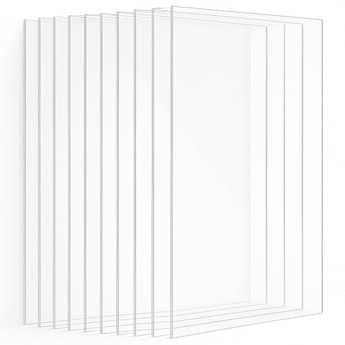3mm A4 Acrylic Sheet Clear Plastic Sheets Transparent Acrylic Panels Boards Plexi Glass for Crafting Painting Picture Frame Display Laser Cutting - 297 x 210mm (8, A4)