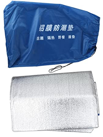 ARTSEWPLY Feuchtigkeitsbeständige Campingmatte 3x3m Aluminium Film Schlafmatratze Tragbare Picknickdecke für Outdoor Aktivitäten Leicht und Faltbar für Camping und Wandern