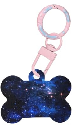 Galaxy Night Printing Fashion Dog Tags Acrylic Keychain Dog Bone Shape Double Sided Pattern Tags for Dogs and Cats