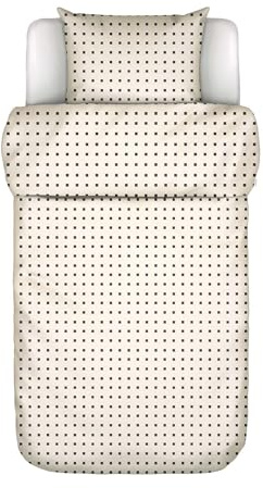 MARC O'POLO Bettwäsche Iben Schwarz, 135x200 cm + 1x 80x80 cm - 100% Bio-Baumwollsatin 220TC - Punkte