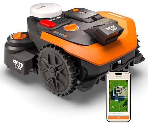 Worx Vision Cloud WR312E, 2WD Mähroboter ohne Begrenzungskabel, 1200 m² | KI-Hinderniserkennung, VSLAM+RTK Cloud Navigation, Auto-Mapping, Cut-to-Zero, Radiolink, Keine RTK-Antenne erforderlich