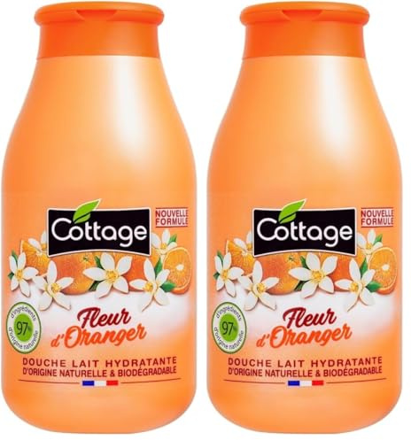 Cottage Orange Blossom Creamy Shower Milk Body Wash with Natural Ingredients & Vitamin E for Softer, Smoother & Moisturising Skin After One Shower, pH Neutral Body Cleanser Shower Gel for Women, 250ml