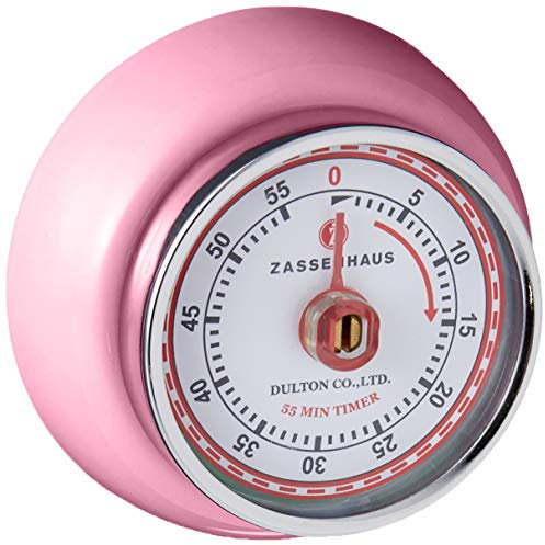 Zassenhaus Küchentimer SPEED , Pink , Ø 7 cm x 3 cm , Analoge Zeitanzeige mit Alarm-Funktion , Die Countdown-Uhr unterstützt bei der Zeitplanung beim Kochen oder Backen