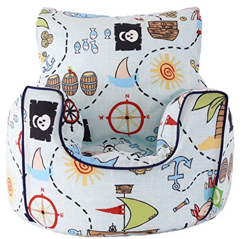 Cotton Blue Pirate Island Bean Bag Arm Chair with Beans Toddler Size From Bean Lazy