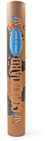 Gift Republic Landkarte aus Kork, Mehrfarbig