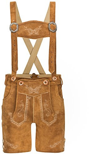 Pantaloni di Pelle per Bambini Wiesnspatz Pantaloni di Pelle Tradizionali Wiesnspatz Ragazzi e Ragazze Pantaloni Tradizionali Schöneberger Pantaloncini Corti (158, Marrone Chiaro)