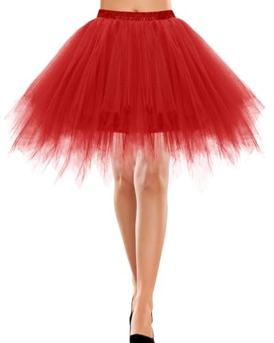 Bbonlinedress Tutu Tüllrock Petticoat Unterrock Rock 50er Vintage Ballet Blase Tanzrock Tanzkleid Ballkleid Kurz Retro
