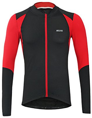 M.Baxter Fahrradtrikot Herren Fahrrad Trikot LangarmFahrradbekleidung Fahrradtrikot Männer Radsport Langarmshirt Funktionsshirt (rote, EU XL)