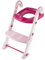 Kidskit Toilettentrainer 3in1, 3-farbig - Babytoilettentrainer - Toilettentrainer - Babyleiter - Babytreppe - Kinderwcsitz - Kindertoilettentrainer - verstellbar - rosa
