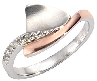 Zeeme Silber Damen Ring 925/- Sterling Silber Glänzend Zirkonia weiß 274270087