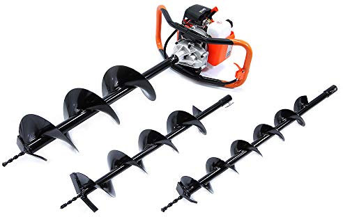 BENZIN ERDBOHRER M84000 BENZIN + 3 BOHRER SET - ERDBOHRGERÄT PFAHLBOHRER EISBOHRER BOHRER Erdlochbohrer