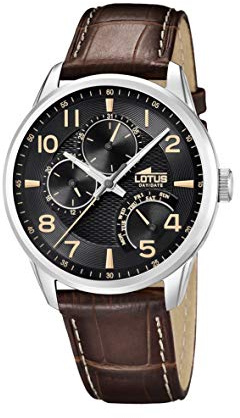 Lotus HerrenArmbanduhr Multi Zifferblatt Quarz Leder 15974/C