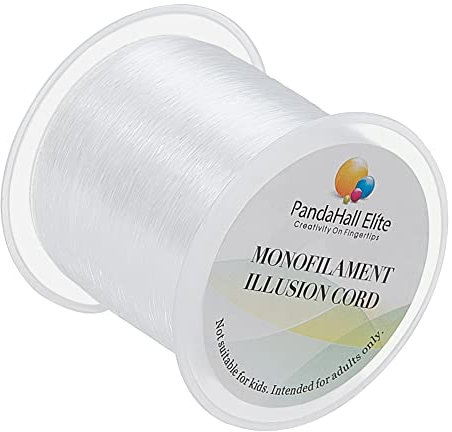 PandaHall 130m 0.2mm klare Angelschnur Unsichtbare Nylonfaden Schmuckschnur Draht Perlen Schnüre Schnur für Party Ballon Dekor, Rocailles Schmuck Armband Herstellung Weihnachtsschmuck Hängen