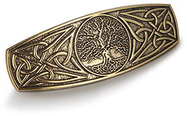 TEAMER Mode Vintage Celtic Knot Haarspange Metall Haarspangen Haarschmuck Muster Gravierte Kopfbedeckung Styling Geschenke für Frauen Mädchen (Baum des Lebens, Antik Gold)