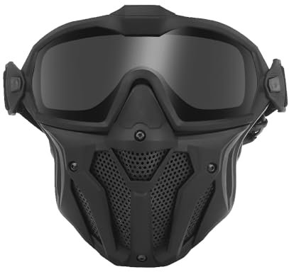 Máscara táctica desmontable con sistema de ventilador antivaho, protección de cara completa CS Wargame Combat Airsoft Paintball Accesorios