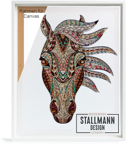 Stallmann Design Schattenfugenrahmen für Leinwände auf Keilrahmen | Farbe: Weiß | Größe: 50 x 50 cm | Rahmen ohne Glas & Rückwand | mit Montagezubehör