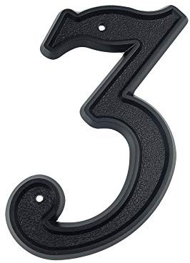 HASWARE Numero civico da 5,5 pollici (139mm) Numeri di porta moderni Numeri di indirizzi di casa, plastica ABS nera (3)