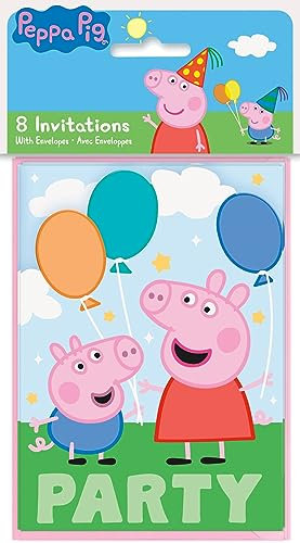 Unique Peppa Pig Birthday Party Invitations 8ct