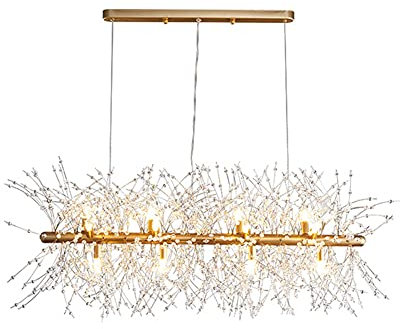 Puhui Modern Kronleuchter Kristalle, Modern Creative Feuerwerk Lampe Sputnik Hänge Leuchten, Löwenzahn Deckenlampe Höhenverstellbar, G9 Fassung Pendelleuchte für Schlafzimmer, Wohnzimmer, Esszimmer