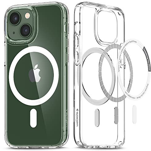 Spigen Ultra Hybrid MagFit Case for iPhone 13 Mini, Compatible with MagSafe Accessories - Clear White