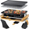 KESSER® Raclette-Grill mit Naturgrillstein, Grillplatte Tischgrill für 8 Personen, Elektrogrill Raclette Grill antihaftbeschichteter Grillplatte, 8 Pfannen und Holzspatel 1200W