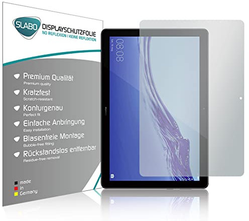 Slabo 2 x Film de Protection d'écran Compatible avec Huawei MediaPad T5 10 (10,1 | LTE | Wi-FI) écran Film No Reflexion Mat