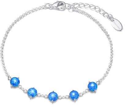 Philip Jones Synthetisches blaues Opal-Edelstein-Armband