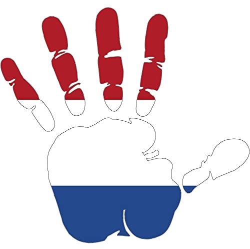 INDIGOS UG Aufkleber - Autoaufkleber - Niederlande - Hand Links 10x9,5 cm - Heckscheibe - Heckscheibenaufkleber - Sticker Tuning Boot Auto Laptop LKW