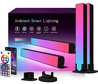 COLBOR RGB LED Light Bars, Mood Lighting for PC Gaming TV Backlight with Music Sync Bluetooth App & Remote Control, Ambient Lights Bedroom Room Decoration Party, LED-Mood-Light-Bar-RGB
