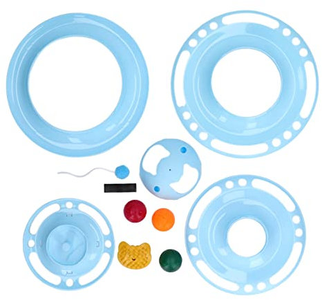Zerodis Cat Roller Toy, Cat Turntable Ball Toy 4-stufiges, Abnehmbares, Interaktives, Langlebiges Kätzchen-Turm-Rollenspielzeug mit Plüschball für Bewegung und Stimulation