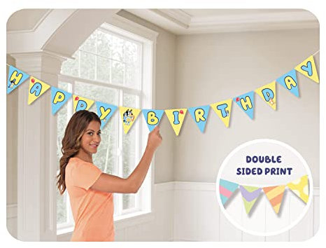 amscan 9915384-4.5m Bluey HAPPY BIRTHDAY Bunting Banner