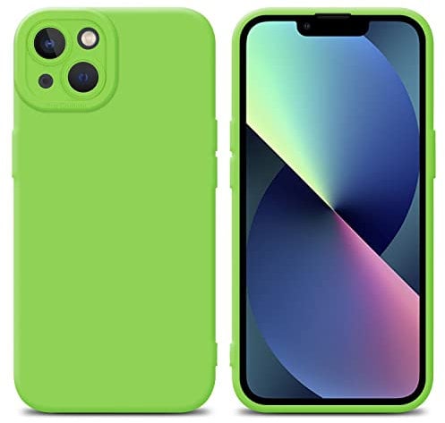 Cadorabo Hülle kompatibel mit Apple iPhone 14 Schutzhülle TPU Silikon Case Liquid Design mit Kameraschutz Slim Kratzfest Weiche Gummi mit Rundumschutz Case Hülle für iPhone 14 in Grün