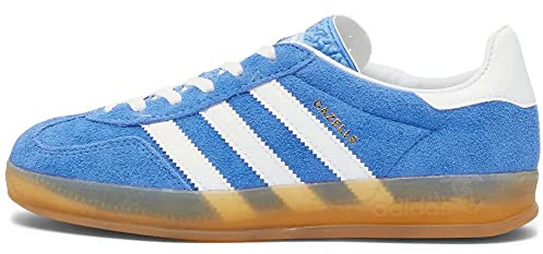 Adidas Damen Gazelle Indoor W Sneaker, Blue Fusion/FTWR White/Gold met, 41 1/3 EU