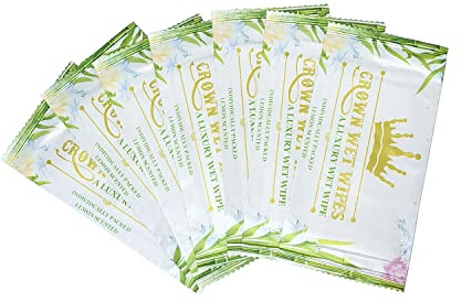 Large Luxury Lemon Fresh Wet Hand Wipes Towels Hot Cold Individually Wrapped (100 Pack)