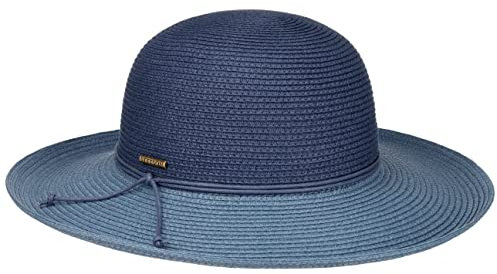 Stetson Lavedia Toyo Schlapphut - Naturfarbener Hut aus 100% Stroh - Sommerlicher Stil - UV-Schutz 40+ - Damen - Frühjahr/Sommer blau M (56-57 cm)