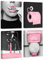 Drsoum Glam Fashion Badezimmer-Wanddekor-Drucke, Glitzer-Poster, Leinwandbild, Schwarz und Rosa, Wandkunst, moderne Frauen, lustige Badezimmer-Wandbilder, 4 Stück, 20,3 x 25,4 cm (gerahmt)