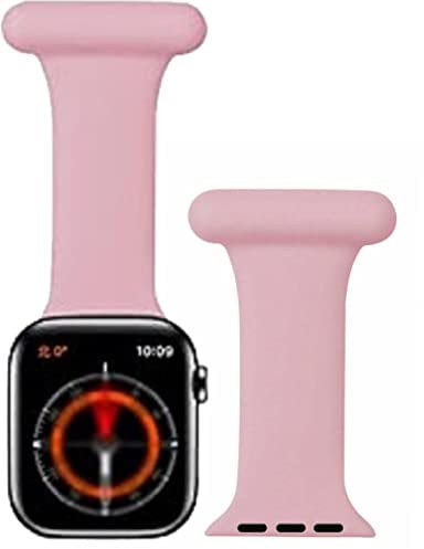 iWatch Strap Compatible with Apple Watch Fob 38-41mm, Infection Control Design Silicone Pin Fob for Nurses Midwives Doctors Healthcare Workers' iWatch Series SE/7/6/5/4/3/2/1 (38mm, Dark Pink)