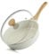 SENSARTE Keramik Bratpfanne mit Deckel, 28 cm/4 Liter Bratpfanne mit Deckel, Stay Cool Griff, Chef Pan Healthy Stone Kochgeschirr Kochpfanne, Induktionskompatibel (Weiß)