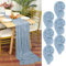 6 Stück Seihtuch Tischläufer Blau,90 x 300 cm Staubiges Blau Rustikaler Gaze Stoff Boho Tischläufer Käsetuch Cheesecloth Tischläufer Hochzeit Tischdecke für Hochzeitsfeier Brautparty Tischdekoration