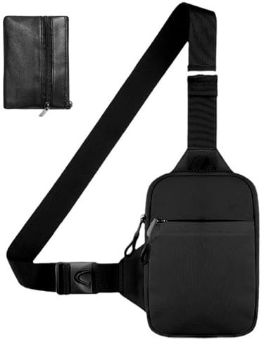 GWAWG Sacoche Homme Petite, Sac Poitrine Imperméable, Bandoulière Cross Body avec Porte Monnaie pour Voyage, Randonnée, Cyclisme, Camping, Sports de Plein Air